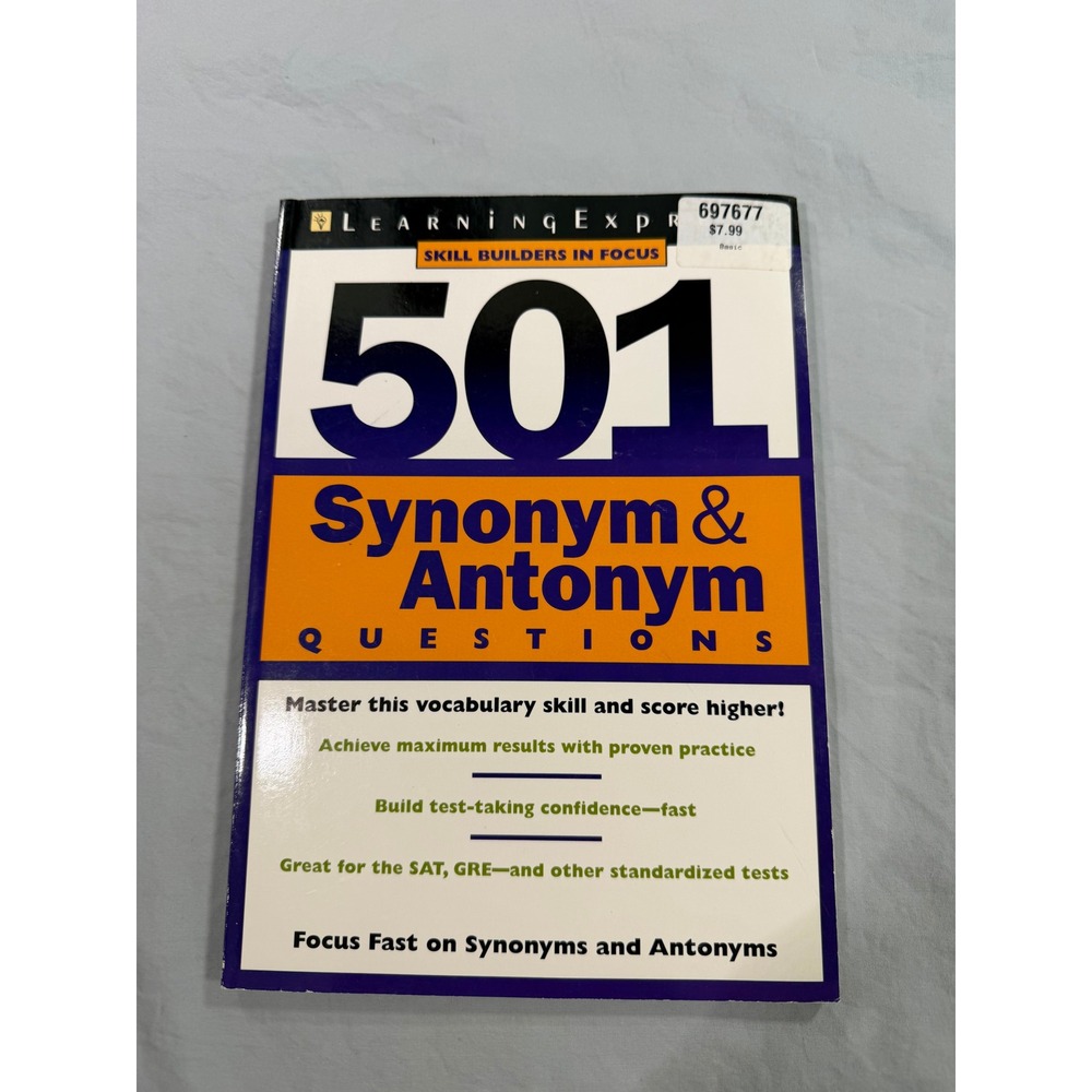 LearningExpress 501 Synonym & Antonym Questions Test Prep Study Guide 1st Ed